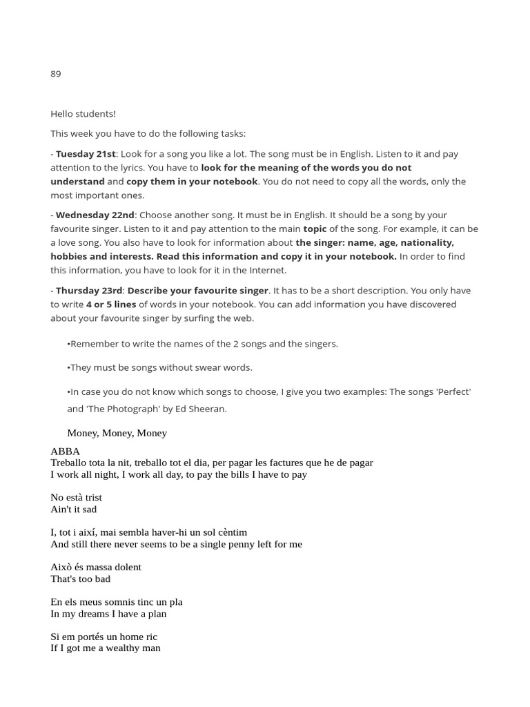 English Song Analysis Assignment | PDF | Pop Music | Musicians