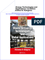 Textbook Waste To Energy Technologies and Global Applications 1St Edition Efstratios N Kalogirou Ebook All Chapter PDF