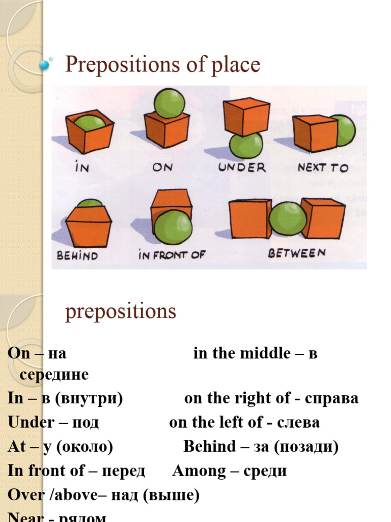 Prepositions of Place Explained | PDF | Language Arts & Discipline ...