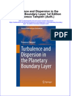 Textbook Turbulence and Dispersion in The Planetary Boundary Layer 1St Edition Francesco Tampieri Auth Ebook All Chapter PDF