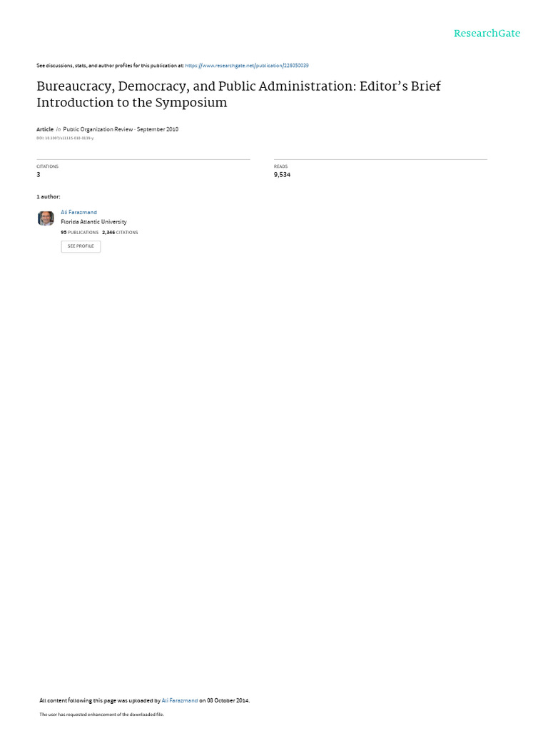 Bureaucracy Democracy and Public Administration Ed | PDF | Public ...