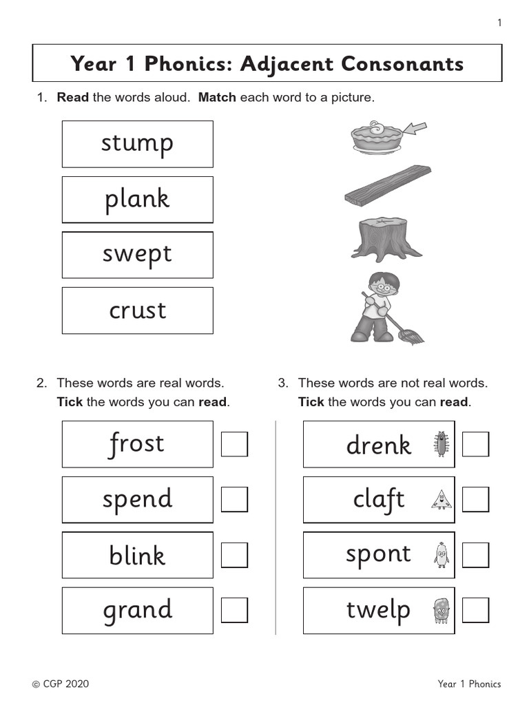 Year 1 Phonics: Adjacent Consonants | PDF | Foreign Language Studies