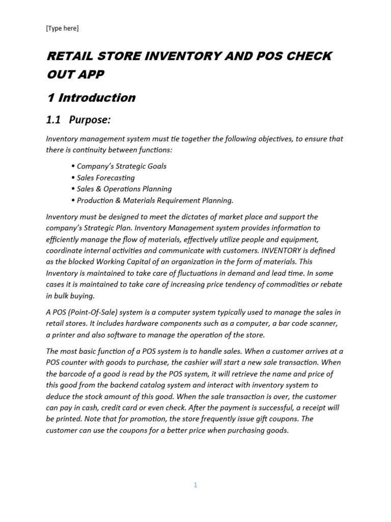 Retail store inventory and pos check out app pdf point of sale