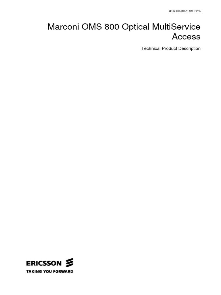 Marconi Oms 800 | PDF | Computer Network | Ethernet
