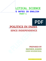 Xii Political Science: Politics in India