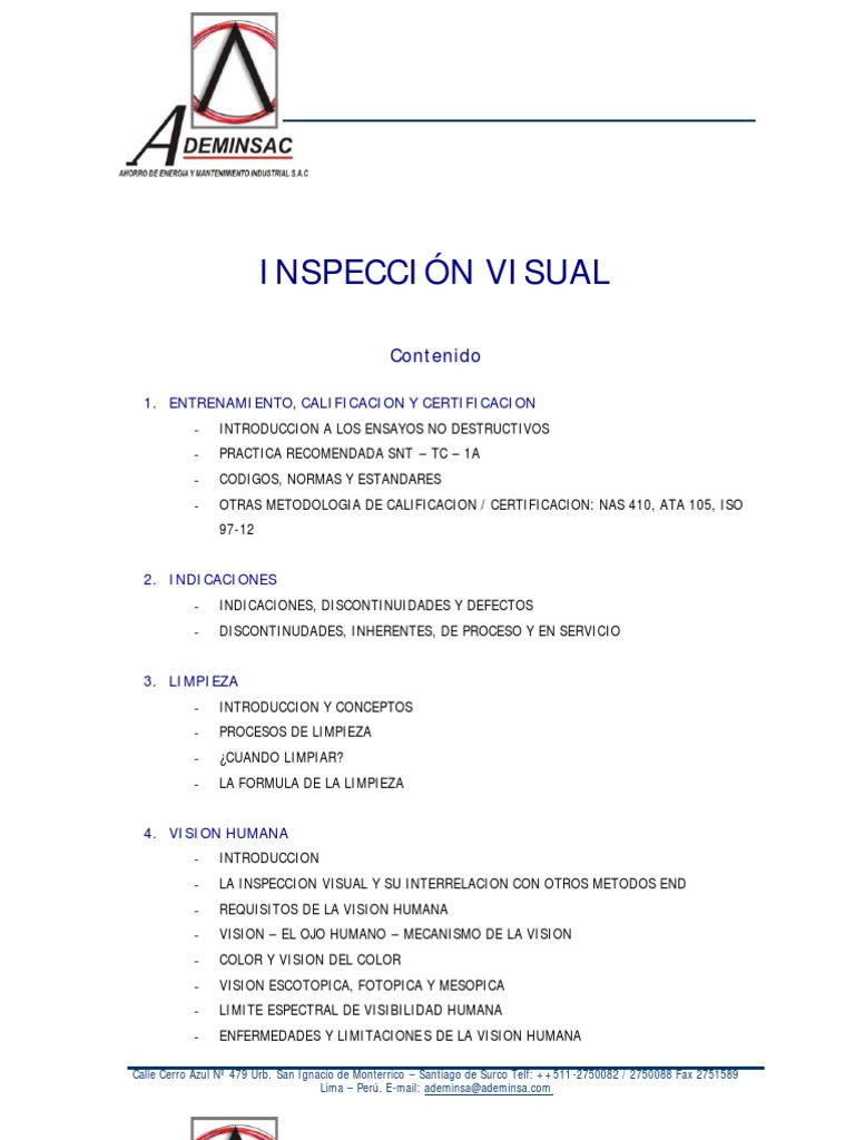 Contenido de Inspeccion Visual | PDF | Rieles | Pruebas no destructivas