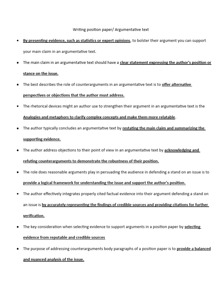 Crafting Effective Position Papers | PDF | Survey Methodology