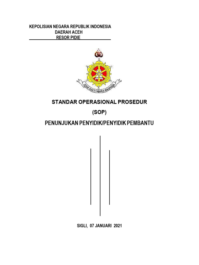 Sop Penunjukan Penyidik Penyidik Pembantu Pdf