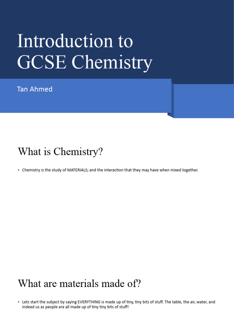 A. Unit 1 Powerpoint Introduction To GCSE Chemistry | PDF | Temperature ...