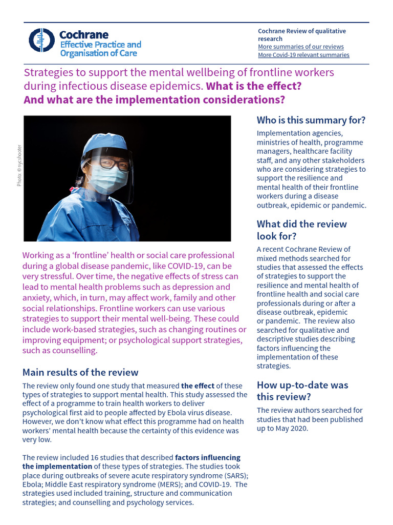 Supporting Mental Wellbeing Frontline Workers | PDF | Mental Health ...