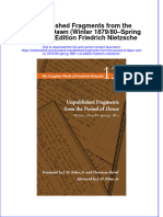 Full Chapter Unpublished Fragments From The Period of Dawn Winter 1879 80 Spring 1881 1St Edition Friedrich Nietzsche PDF