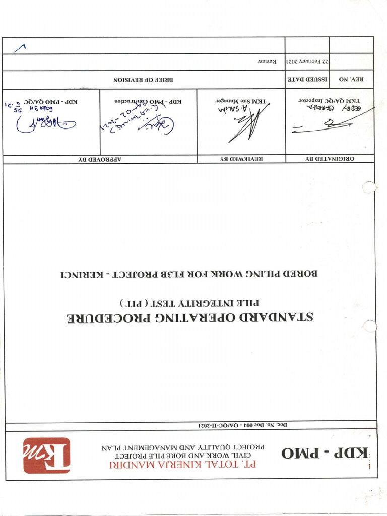 Pit Work Procedure Borepile | PDF