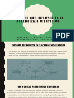 FACTORES QUE INFLUYEN EN EL APRENDIZAJE CIENTIFICO