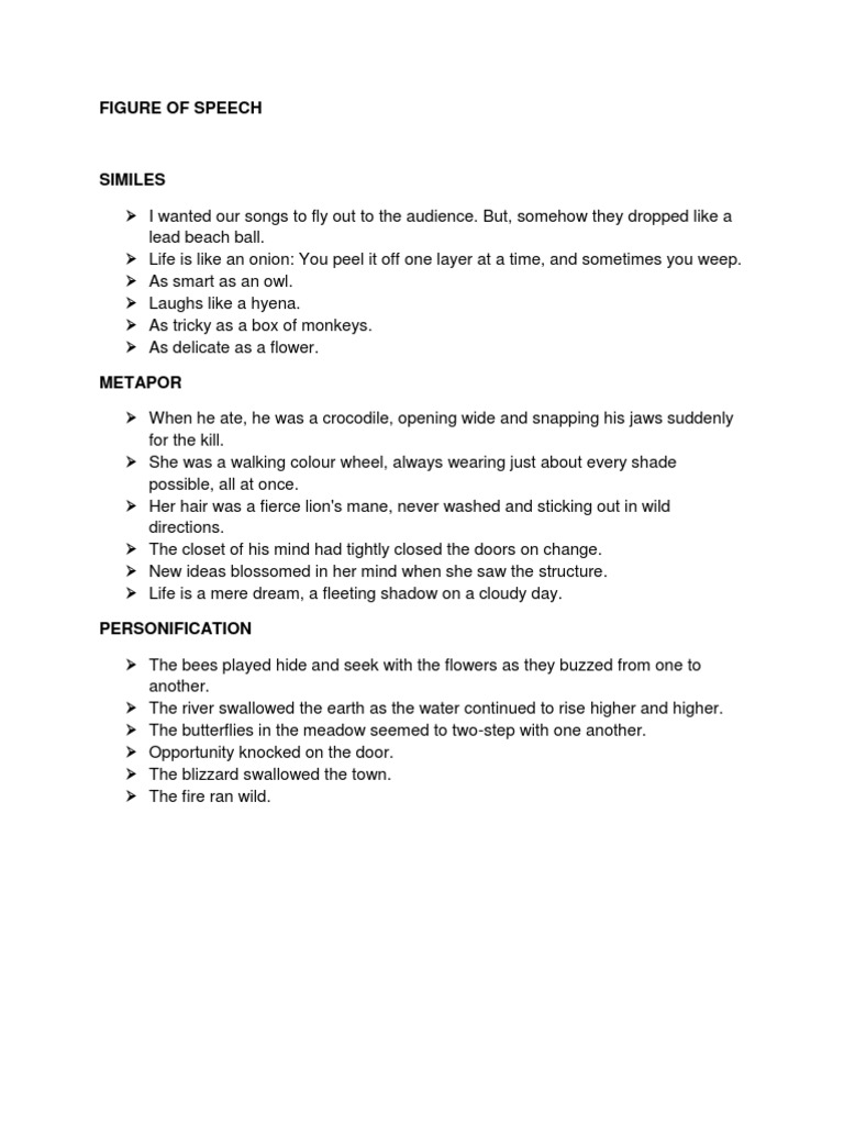 Figures of Speech Explained | PDF