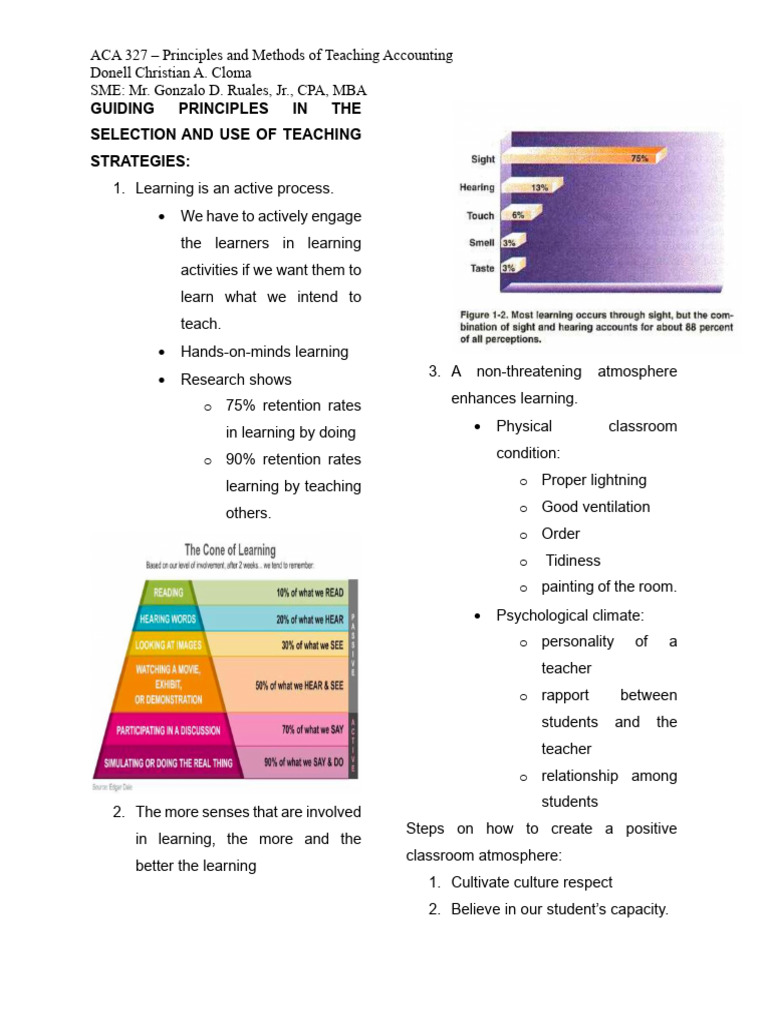 Effective Teaching Strategies for Accounting | PDF | Learning | Brain