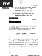 Wishes of child cannot form solitary reason for grant of custody_ Bombay High CourtBombay_High_Court_order_July_21