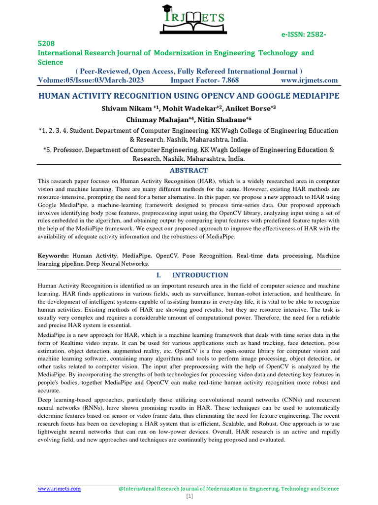 HAR Paper | PDF | Computer Vision | Machine Learning