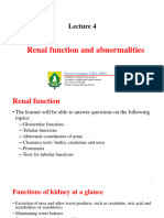 Lecture 4-Renal Function and Abnormalities