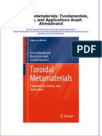 Full Chapter Toroidal Metamaterials Fundamentals Devices and Applications Arash Ahmadivand PDF