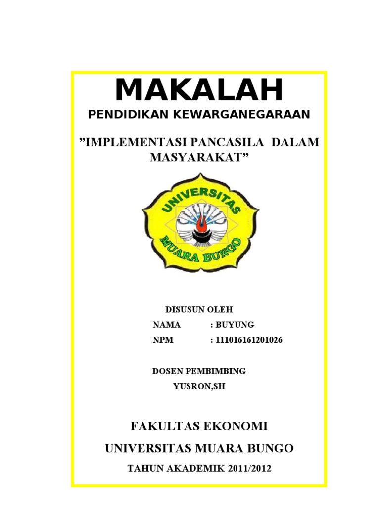 Makalah Implementasi Pancasila Dalam Masyarakat