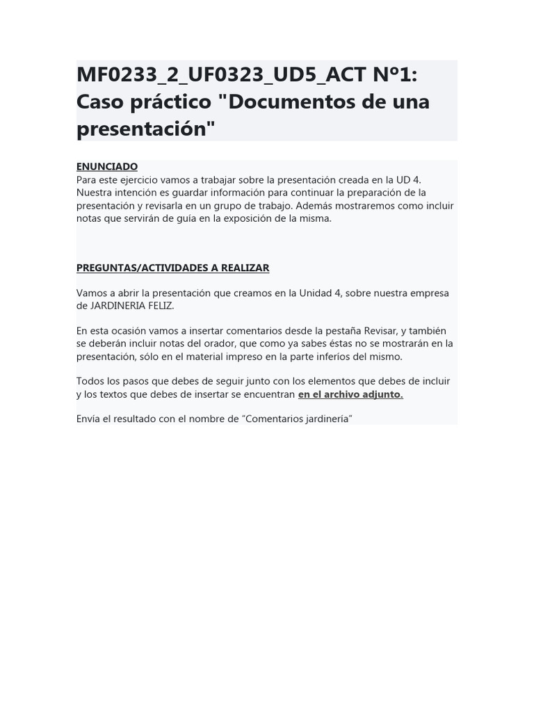 MF0233 - 2 - UF0323 - UD5 - ACT Nº1: Caso Práctico 
