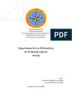 Importancia de La Informática en El Mundo Laboral Actual - Ricardo Martínez C.I 31668000 Universisdad de Oriente