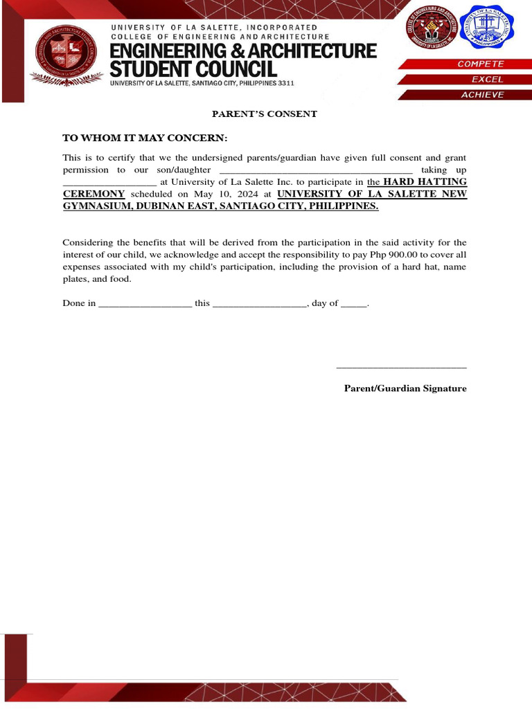 Parent Consent for Ceremony | PDF
