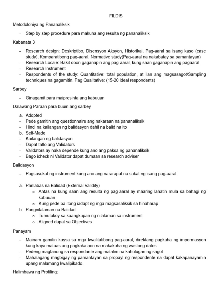 FILDIS Reviewer 1 | PDF