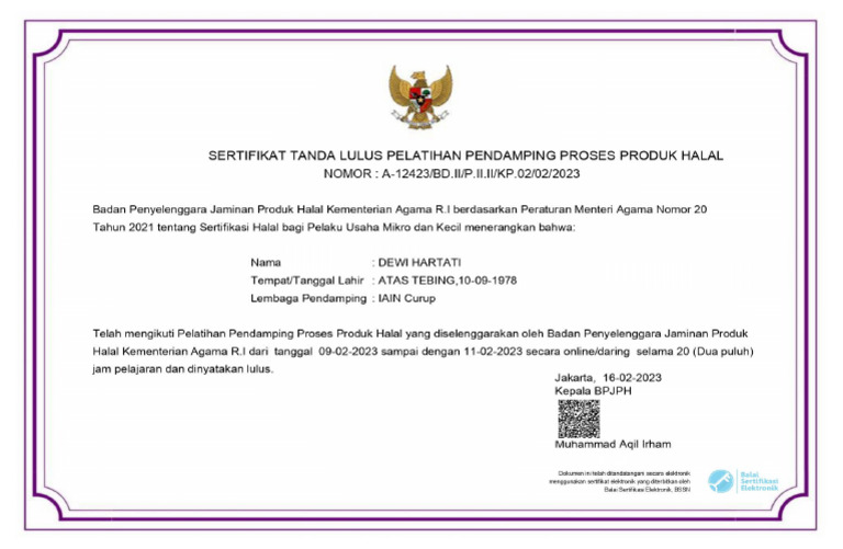 Sertifikat Halal | PDF