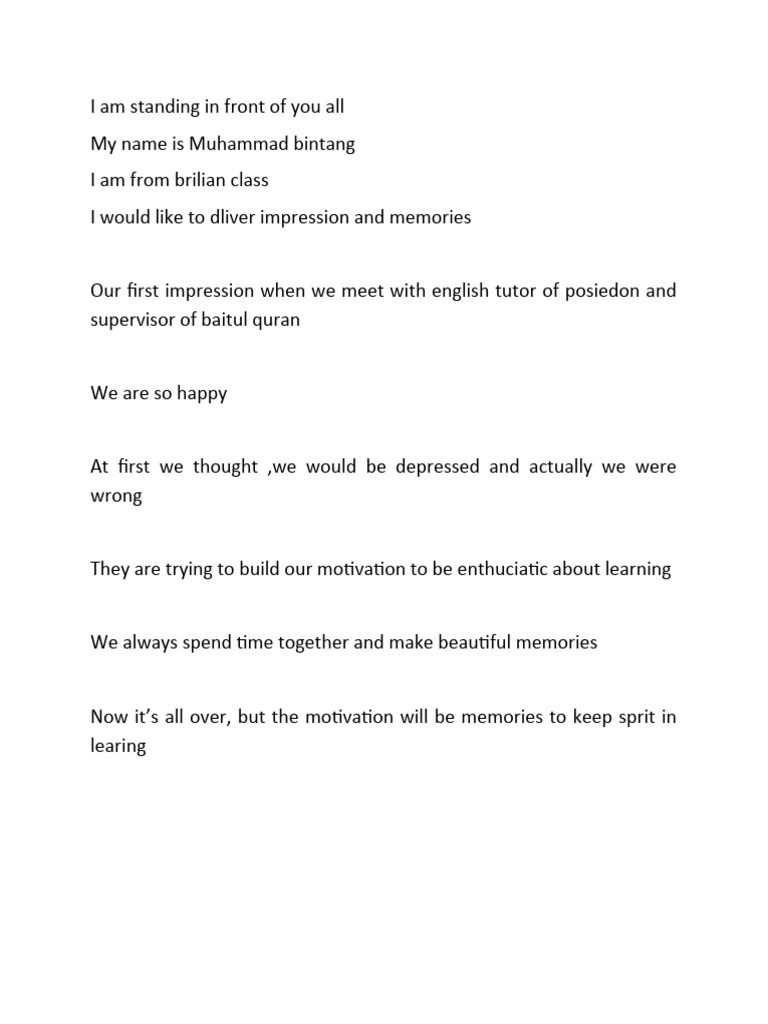 Student Reflections on Learning Memories | PDF | Career & Growth