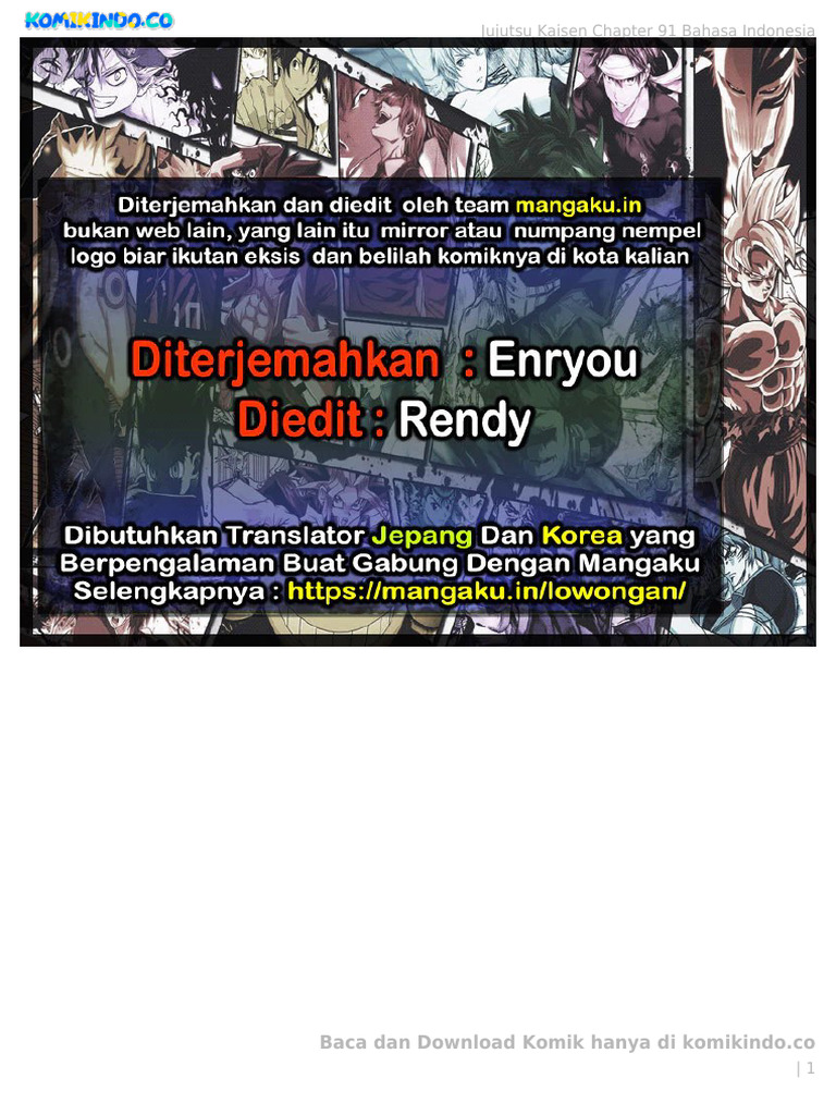 Jujutsu Kaisen Chapter 91 Bahasa Indonesia | PDF