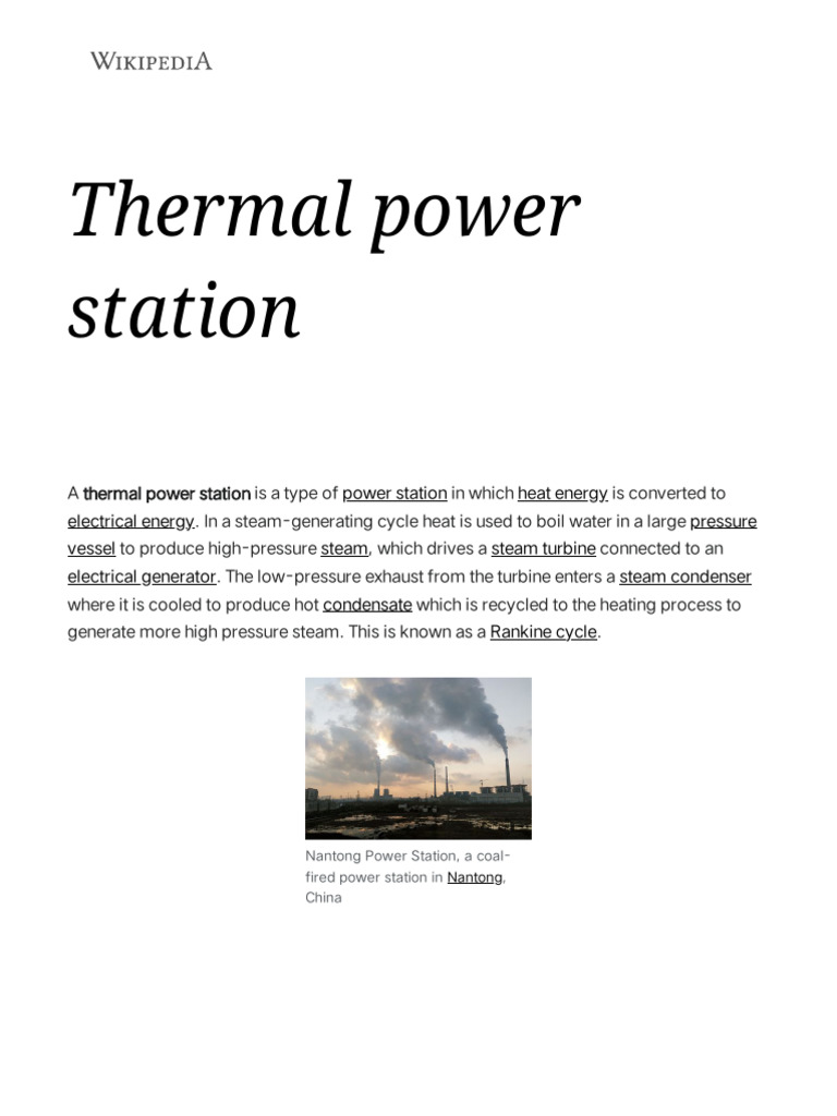 Understanding Thermal Power Stations | PDF | Power Station | Boiler