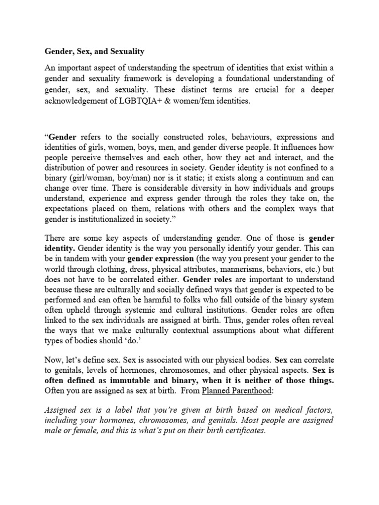 Understanding Gender and Sex Dynamics | PDF | Gender Studies | Gender