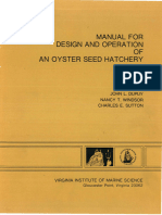 Dupuy Et Al., Manual For Design and Operation of An Oyster Seed Hatchery