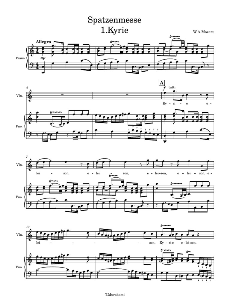 1 kyrie Missa Brevis In C Major K 220 Piano Y Violin W A Mozart PDF 1 kyrie missa brevis in c major k 220 piano y violin w a mozart pdf