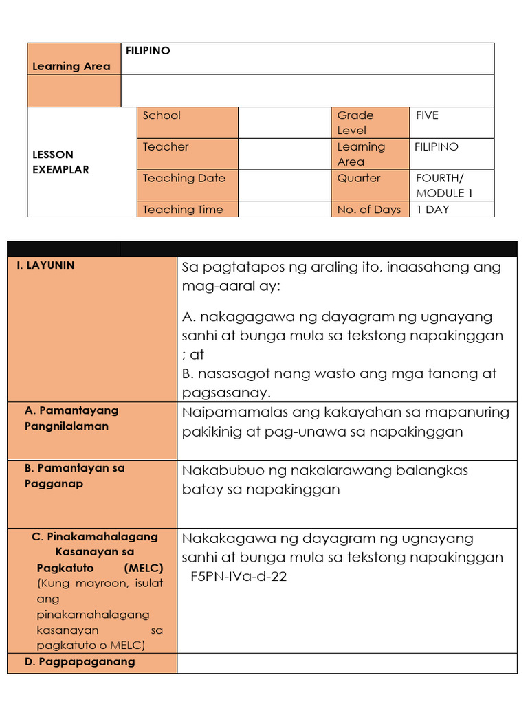 Cot FILIPINO 5 M 4 Q4 | PDF