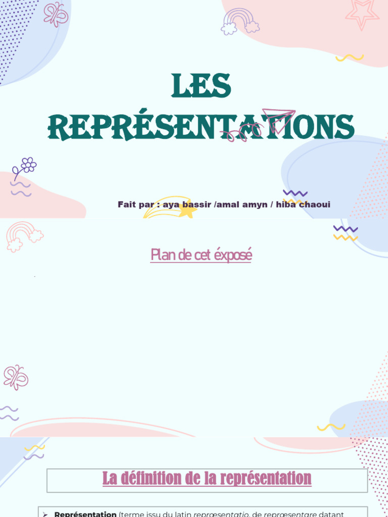 Définition et caractéristiques des représentations | PDF | Enseignement ...