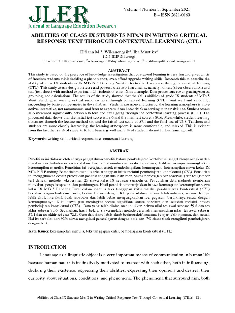 Class IX Critical Response Writing Skills | PDF | Learning | Observation