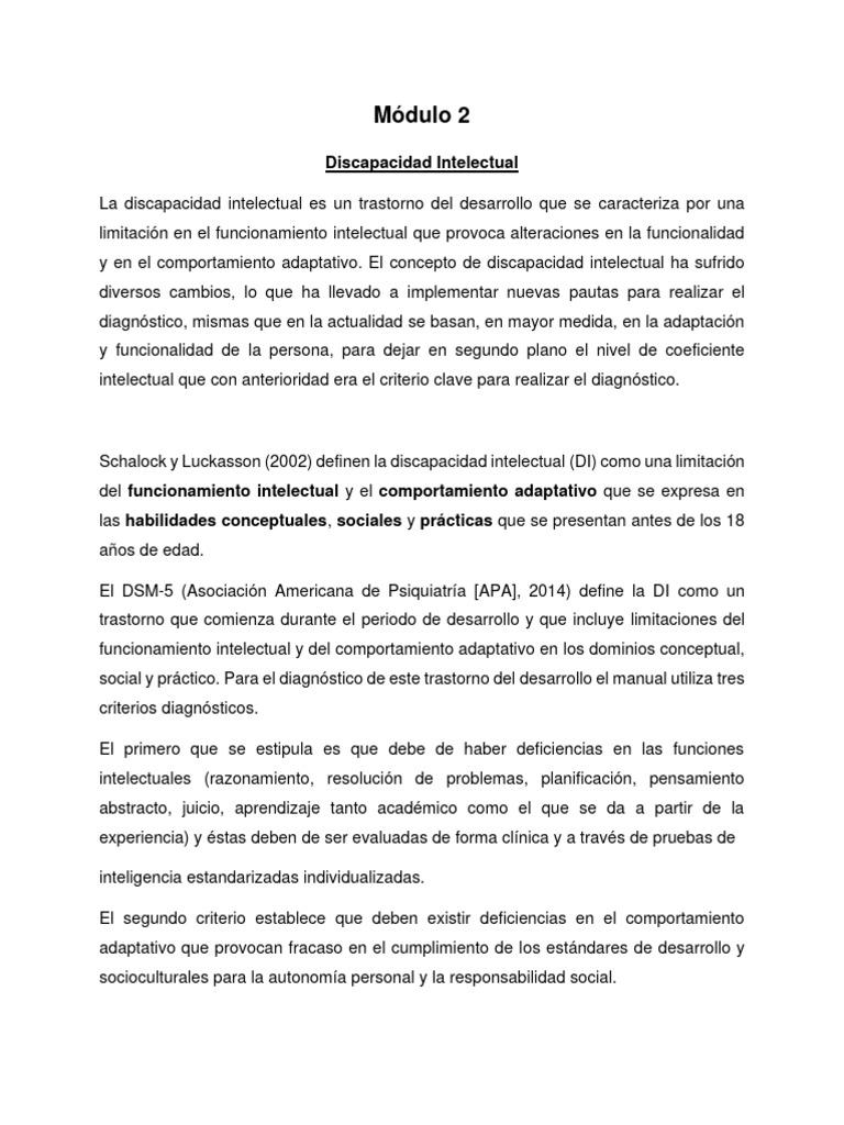 Diagnóstico y Clasificación de Discapacidad Intelectual | PDF ...