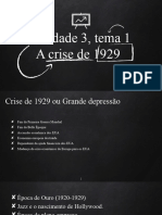 Crise de 1929 - Unidade 3, Tema 1