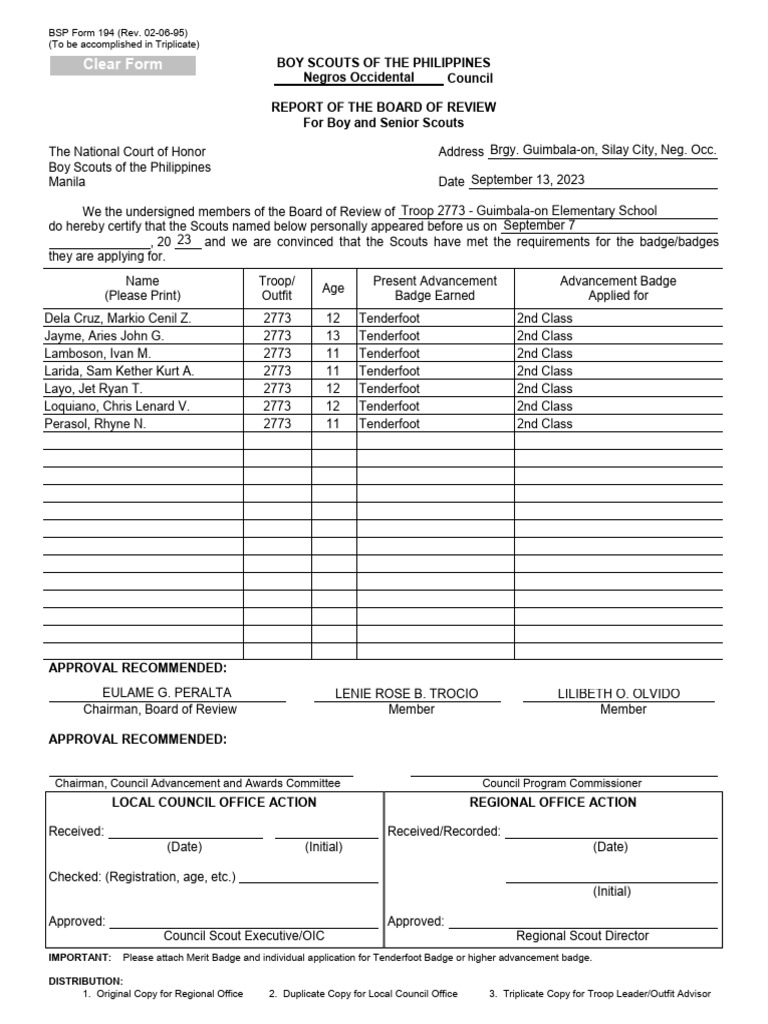 BOR Tenderfoot 2nd Class | PDF