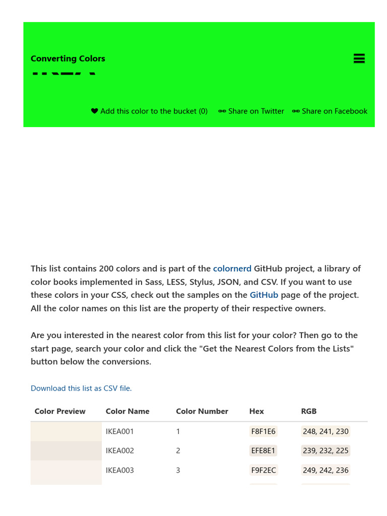 Código de color amarillo de IKEA | PDF