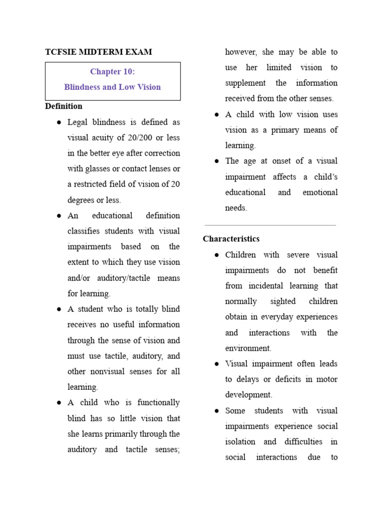 Understanding Blindness and Low Vision | PDF | Visual Impairment ...