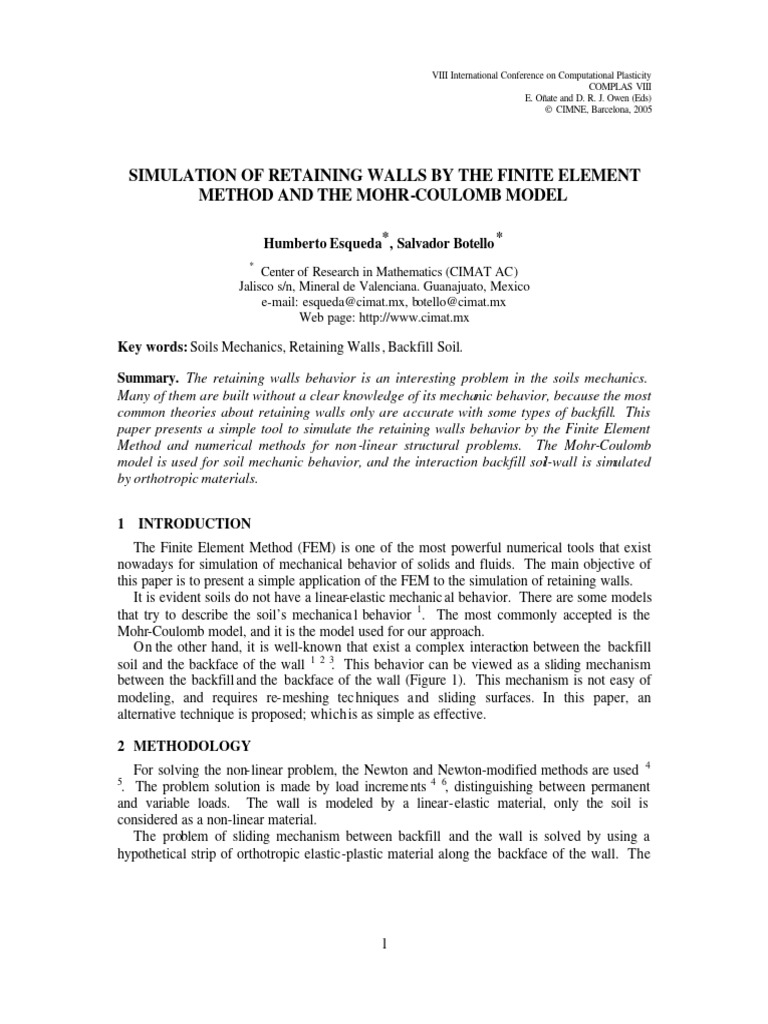 Finite Element Analysis of Retaining Walls | PDF | Stress (Mechanics ...