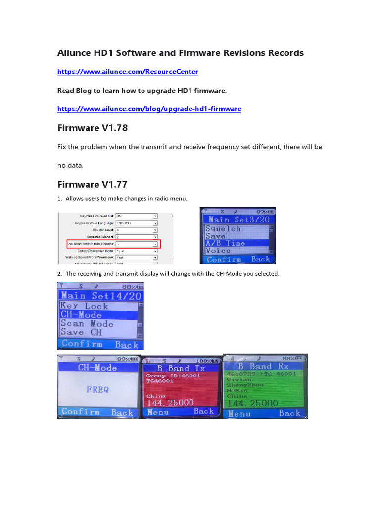 Ailunce HD1 Software and Firmware Revisions Records | PDF | Computing ...
