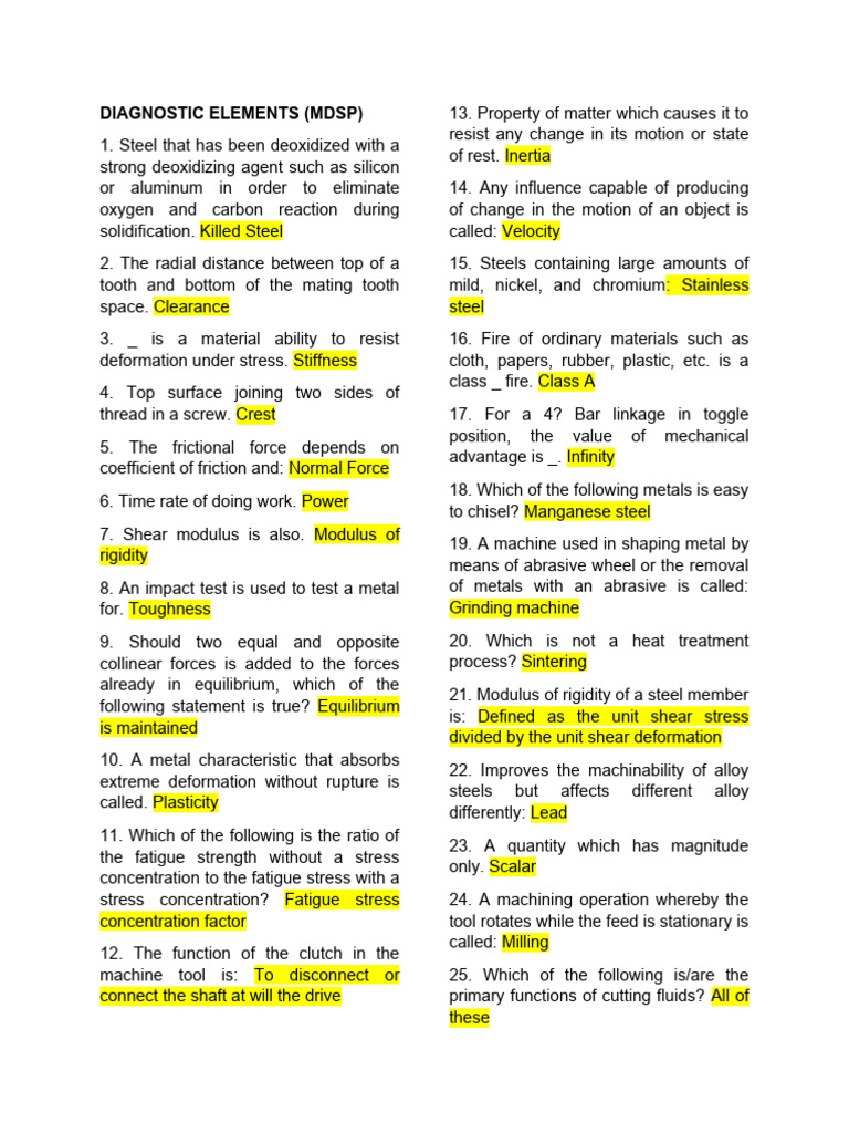 MDSP Diagnostic Elements | PDF | Heat | Temperature