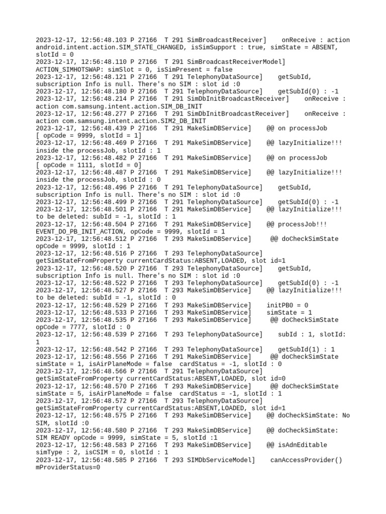 SIM State Change Log Analysis | PDF