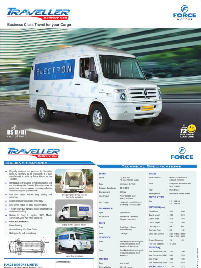 Cargo Delivery Van Specifications | PDF