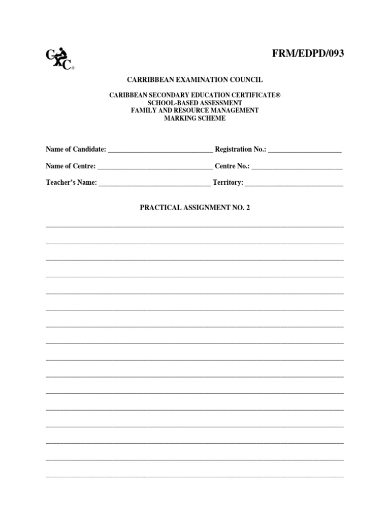 CSEC Fam Res Man Markscheme HE 3H | PDF | Business | Computers