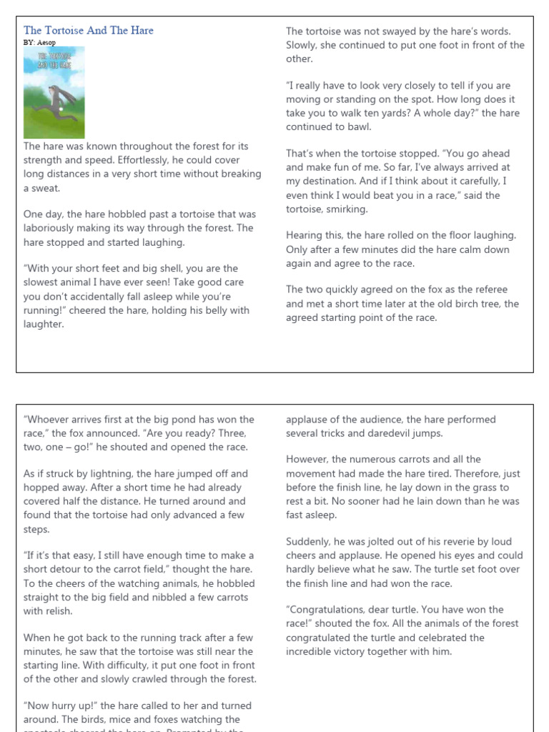 The Tortoise And The Hare | PDF